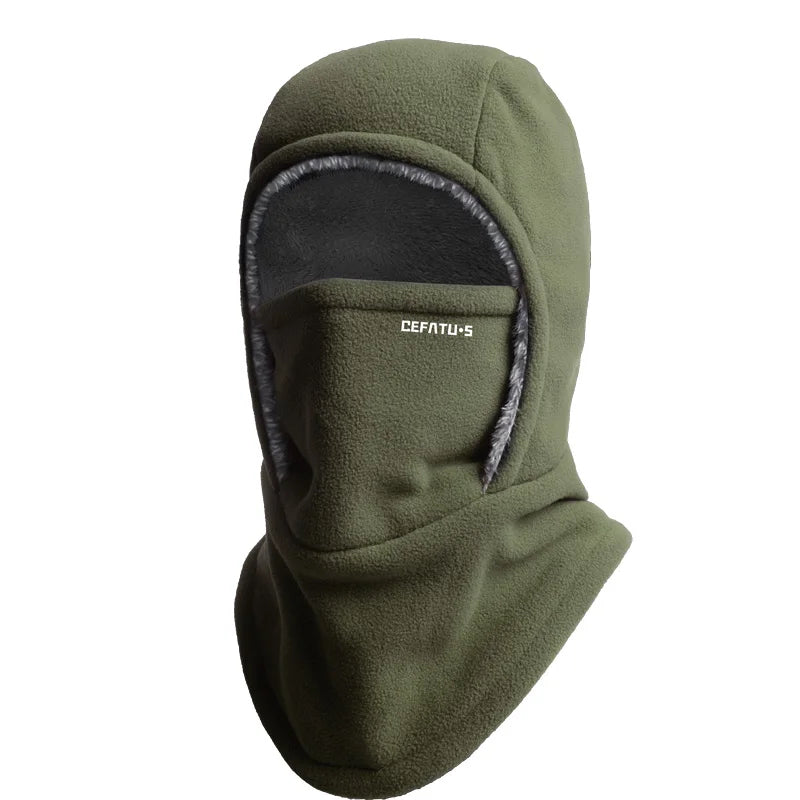 Olive green fleece balaclava