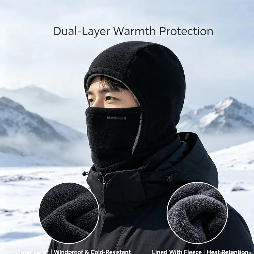 Dual-layer warmth: windproof fleece outer and plush fleece lining