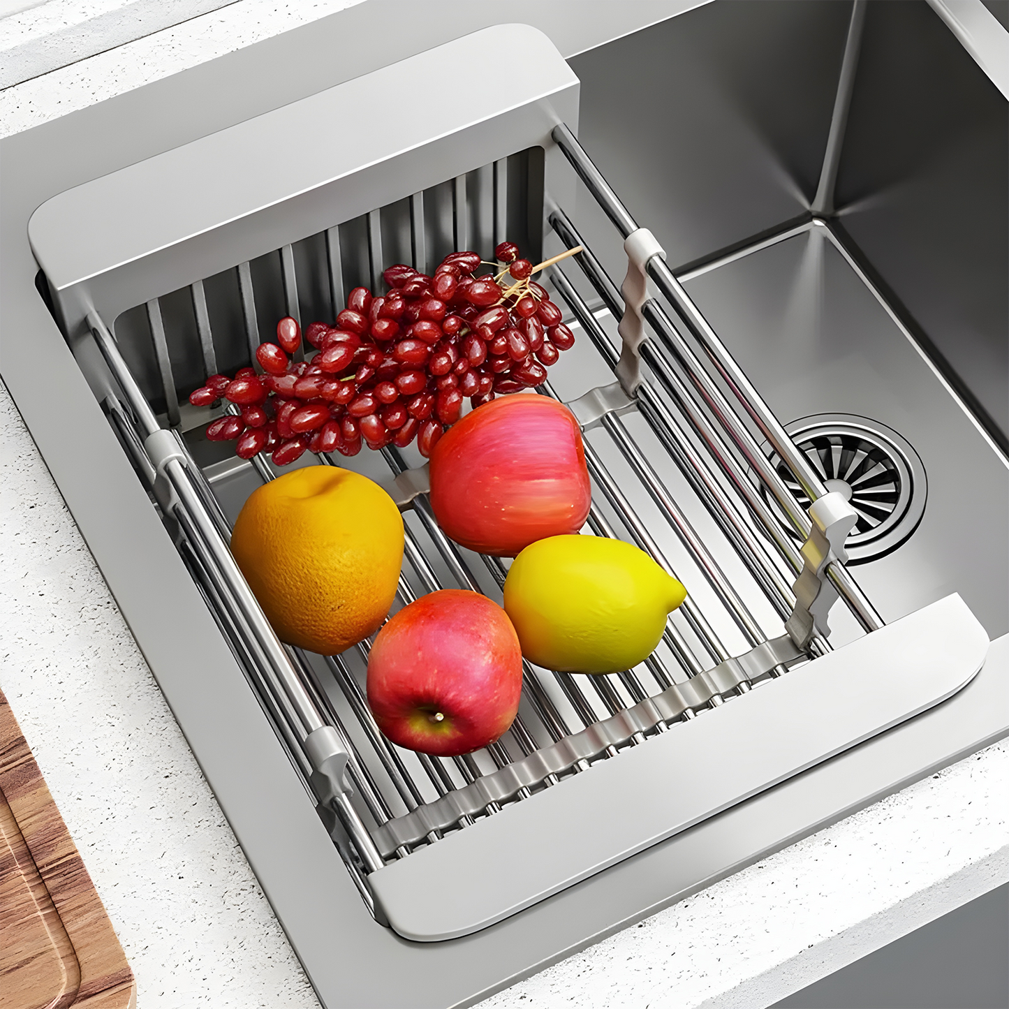 Expandable Stainless Steel Sink Drain Rack