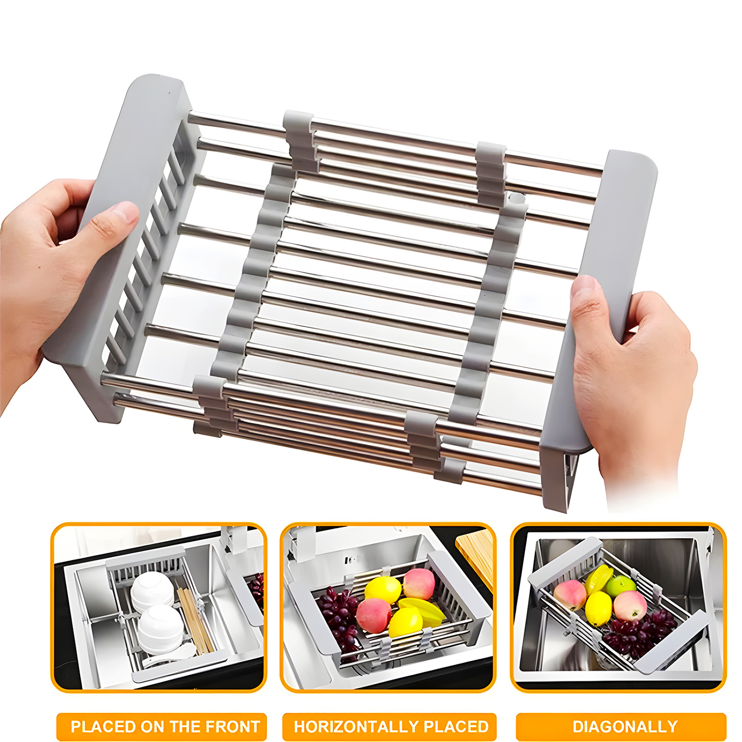 Expandable Stainless Steel Sink Drain Rack