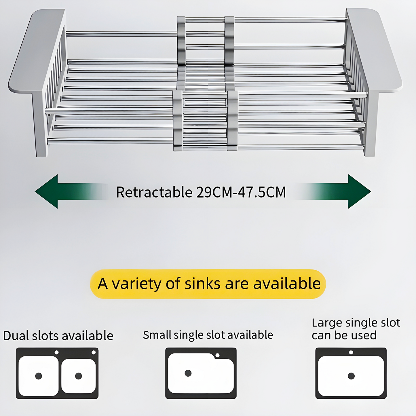 Expandable Stainless Steel Sink Drain Rack