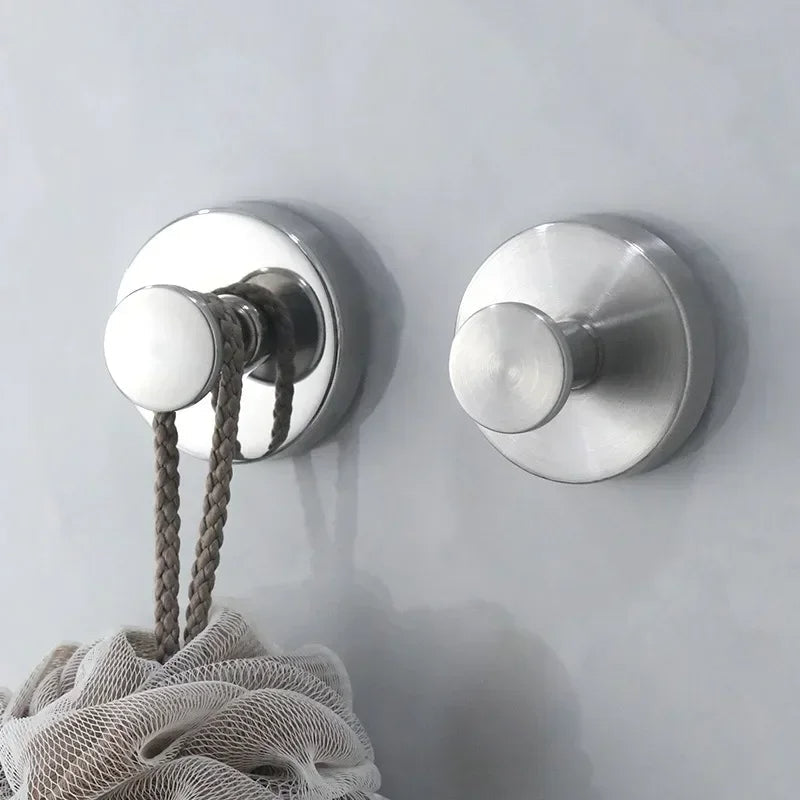 High-Quality Strong Absorption Stainless Steel Wall Hook Set - (2 Pcs)