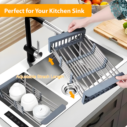 Expandable Stainless Steel Sink Drain Rack