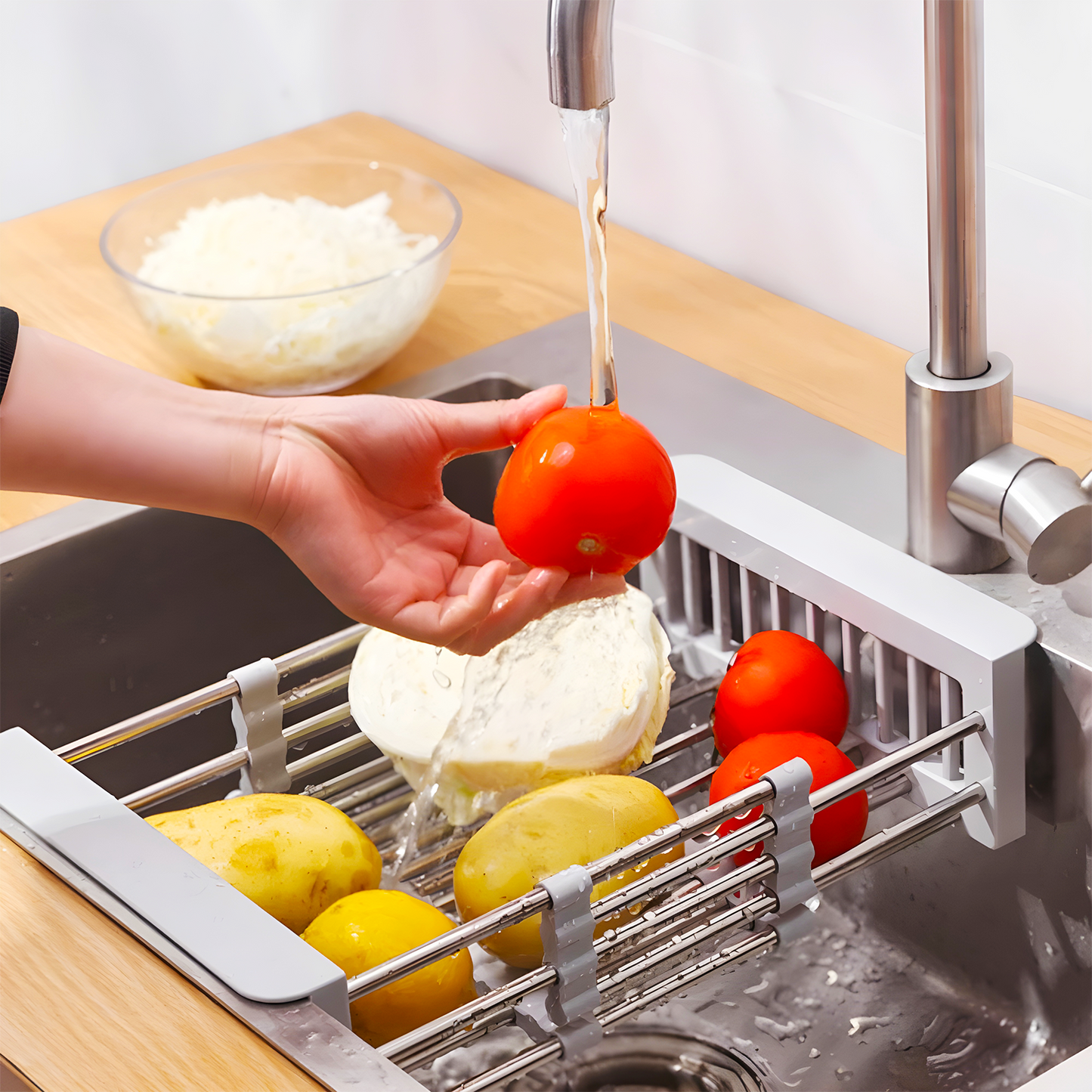 Expandable Stainless Steel Sink Drain Rack