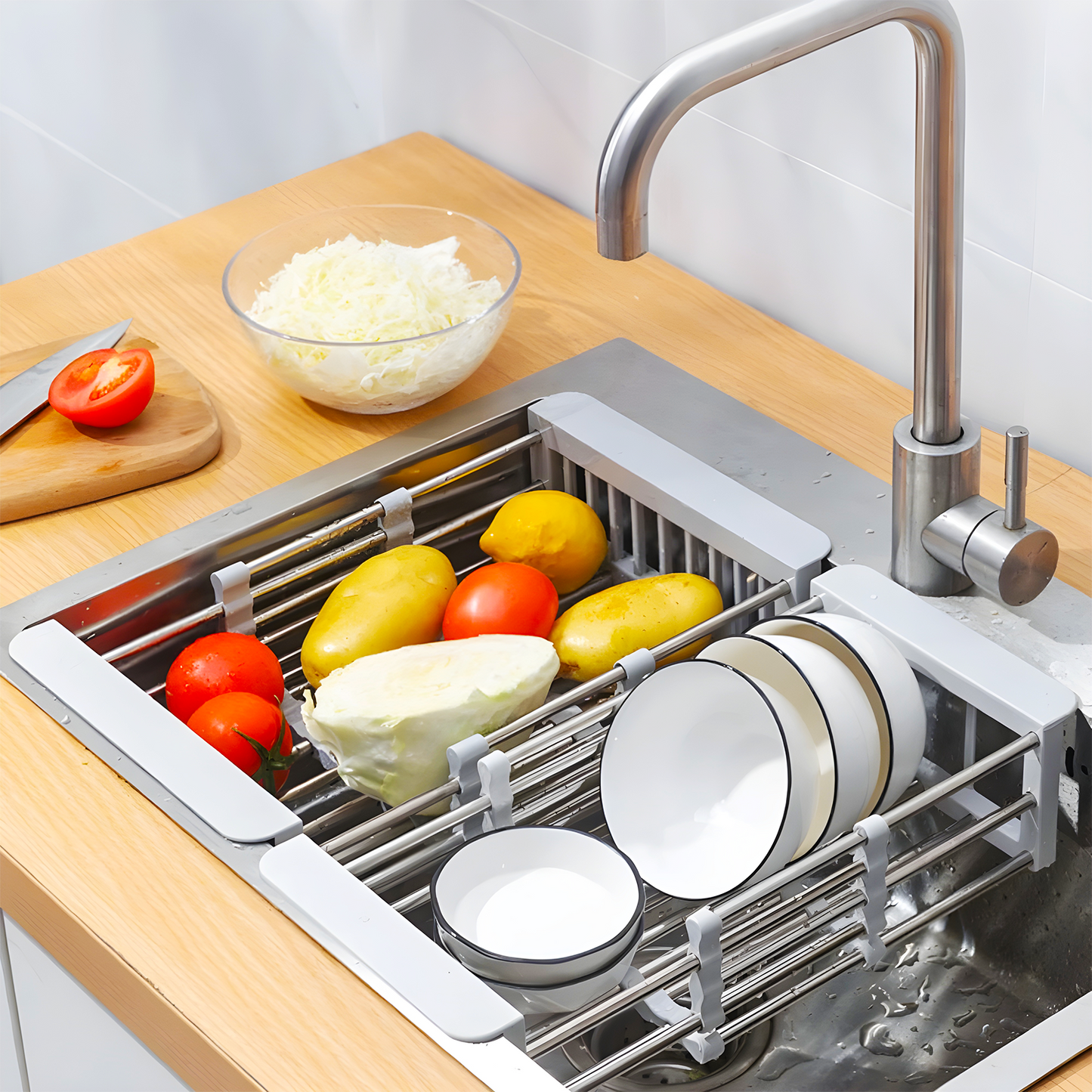 Expandable Stainless Steel Sink Drain Rack