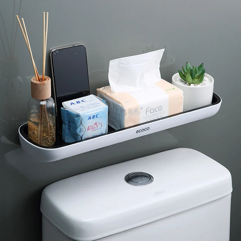 Drill Free Elegant Bathroom Wall Shelf Organizer