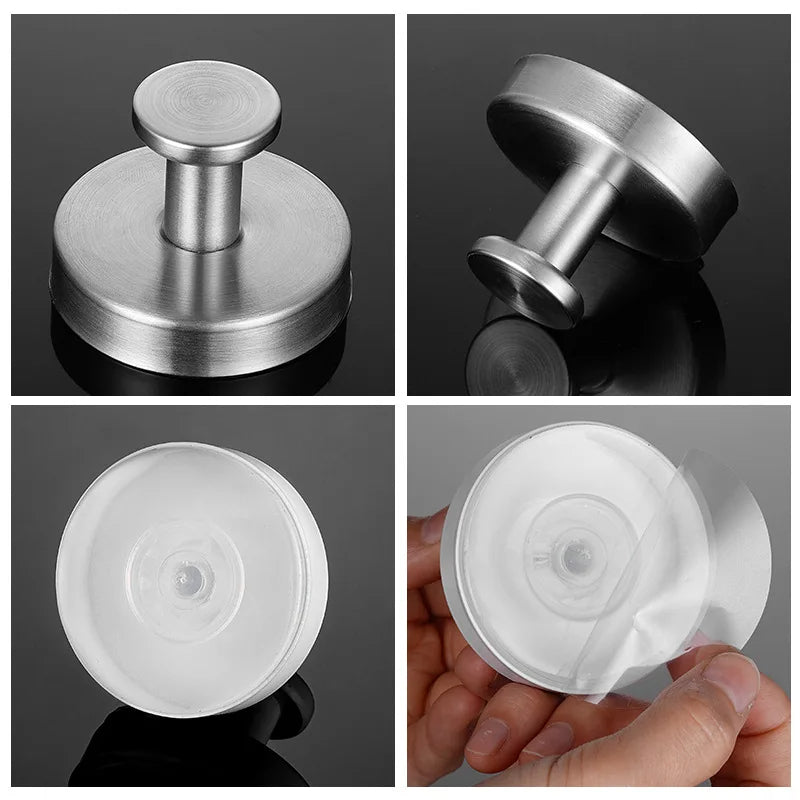 High-Quality Strong Absorption Stainless Steel Wall Hook Set - (2 Pcs)