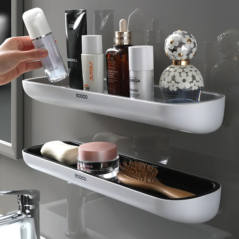 Drill Free Elegant Bathroom Wall Shelf Organizer