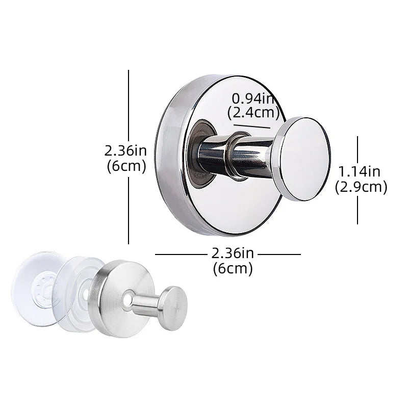 High-Quality Strong Absorption Stainless Steel Wall Hook Set - (2 Pcs)