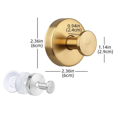 High-Quality Strong Absorption Stainless Steel Wall Hook Set - (2 Pcs)