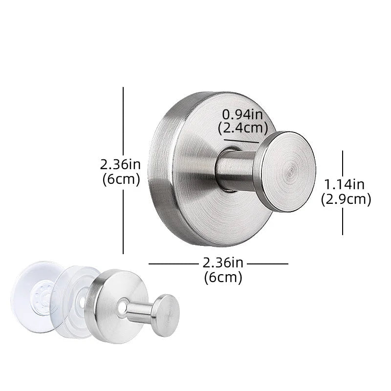 High-Quality Strong Absorption Stainless Steel Wall Hook Set - (2 Pcs)