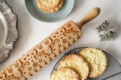 Embossed Cookie Rolling Pin with Amazing Designs