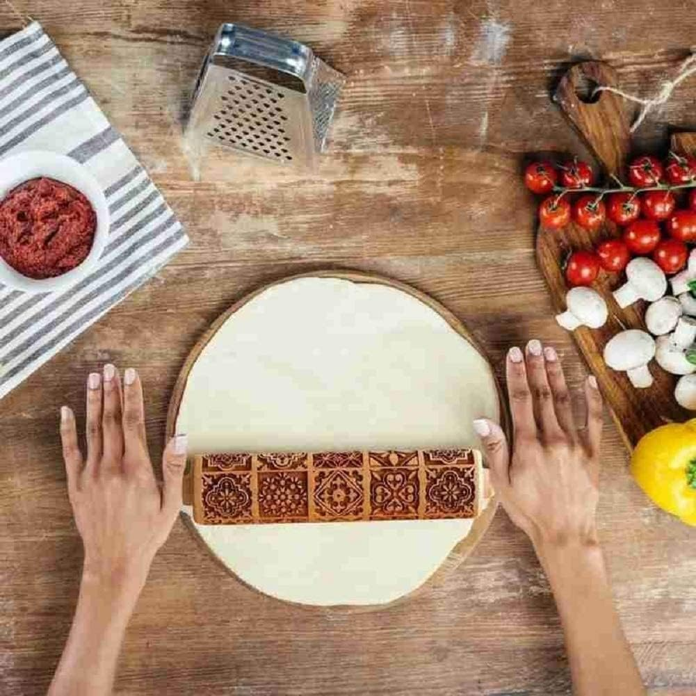 Embossed Cookie Rolling Pin with Amazing Designs